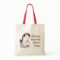 Honey Beaver Don't Care Canvas Bag