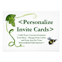 Honey Bee Art Custom Party Invitations
