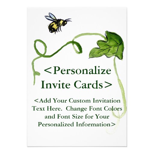 Honey Bee Art Custom Party Invitations