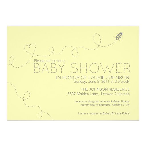 Honey Bee Baby Shower Invitation