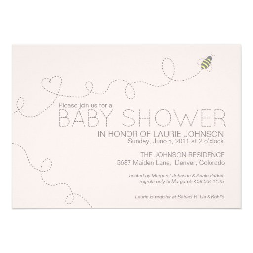 Honey Bee Baby Shower Invitation