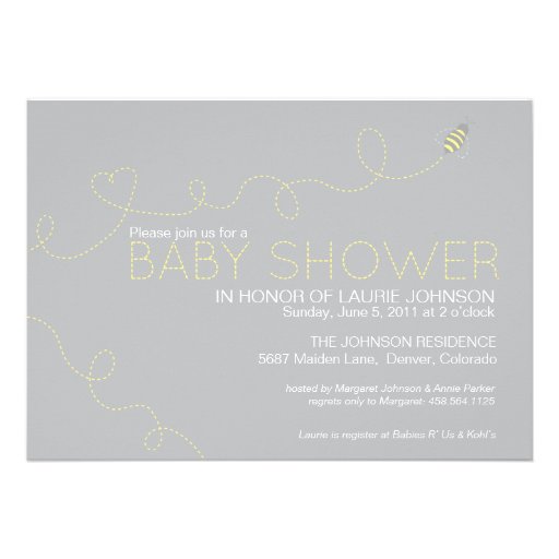 Honey Bee Baby Shower Invitation