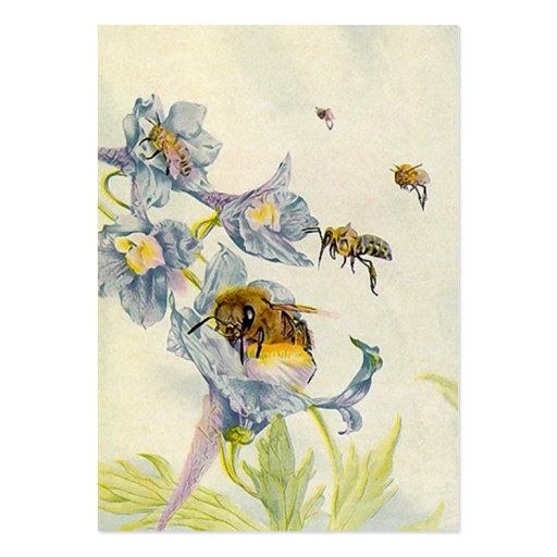 HONEY BEE BASKET TAGS ~ GIFT TAG CARDS & BUSINESS BUSINESS CARD (front side)