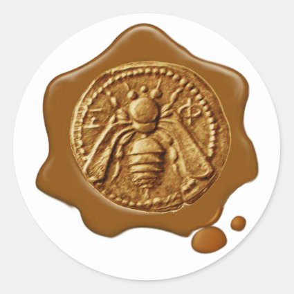 HONEY BEE,BEEKEEPER BEEKEEPING BROWN WAX SEAL STICKER