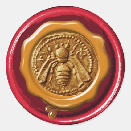 HONEY BEE BEEKEEPER BEEKEEPING RED BROWN WAX SEAL STICKERS