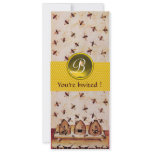 HONEY BEE ,BEEKEEPING Monogram invitations