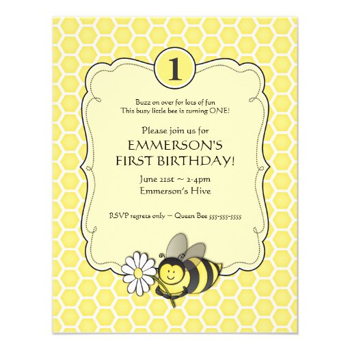Honey Bee Birthday Invite