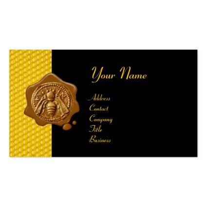 HONEY BEE BROWN WAX SEAL / Cupid the Honey Thief Business Card Template