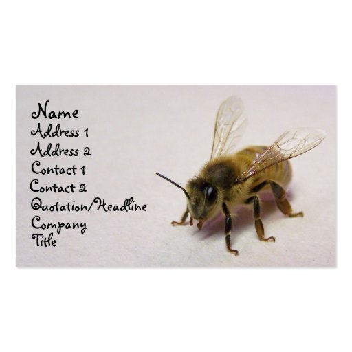 honey bee business card (front side)