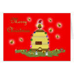 Honey bee Christmas card Italian honey bee apiary