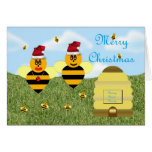 Honey bee Christmas card Italian honey bee apiary
