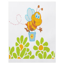 honey bee collecting honey in garden cartoon custom flyer