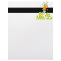honey bee collecting honey in garden cartoon customized letterhead