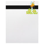 honey bee collecting honey in garden cartoon customized letterhead