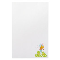 honey bee collecting honey in garden cartoon personalized stationery