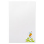 honey bee collecting honey in garden cartoon personalized stationery