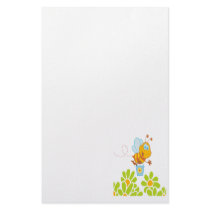 honey bee collecting honey in garden cartoon customized stationery
