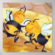 Honey Bee Dance / Artist Print - Square