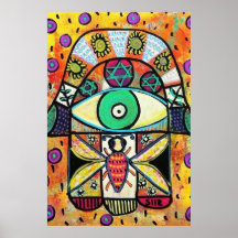 Honey Bee Hamsa Poster