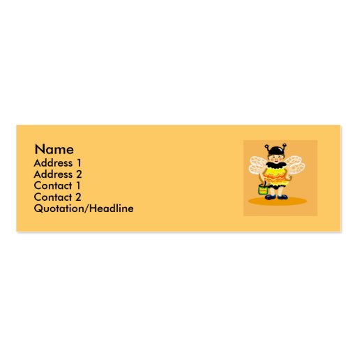 Honey bee happy business cards (front side)