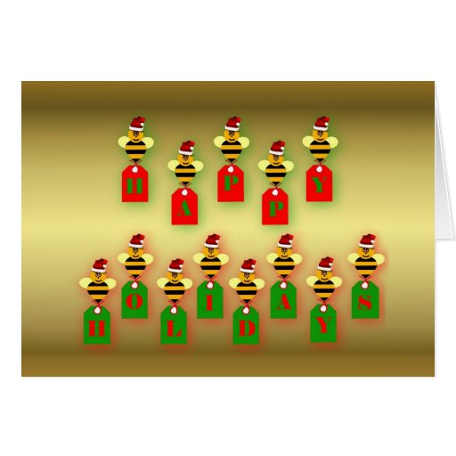 Honey bee happy holidays honey bee apiary buzz cards