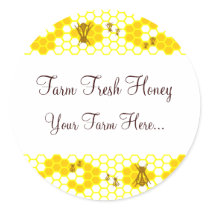 Honey Bee Honeycomb Art Custom Jar Stickers stickers