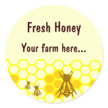 Honey Bee Honeycomb Custom Jar Label Stickers