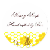 Honey Bee Honeycomb Custom Soap Label Stickers