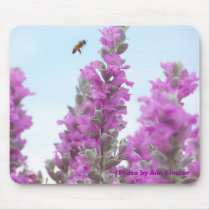 Honey Bee in Flight / Texas Sage mousepads by moxieann Honey Bee in Flight / Texas Sage mousepads
