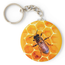 Honey bee keychain