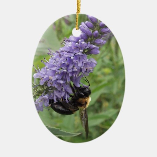honey bee on purple flower christmas tree ornaments zazzle honey bee on purple flower christmas tree ornaments zazzle