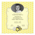Honey Bee Photo Birthday Invitation