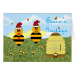 Honey bee season's greetings honey bee apiary buzz greeting card