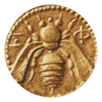 HONEY BEE ROUND STICKER