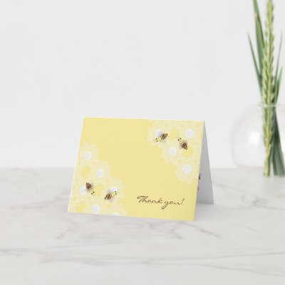 Honey Bee Thank You Yellow Greeting Card