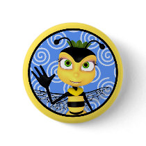 Honey Bee Toon Button