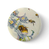 Honey Bees & Morning Glory Flowers EZ2 Customize Pins
