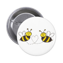 Honey Bees with Heart Button