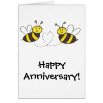 Honey Bees with Heart Card