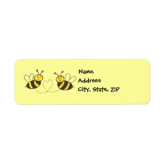 Honey Bees with Heart Return Address Labels