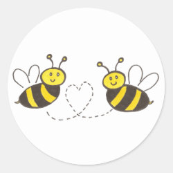 Honey Bees with Heart Sticker