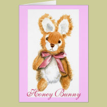 "Honey Bunny" cuddly toy cards