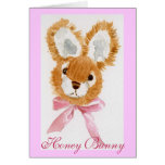"Honey Bunny" cuddly toy Greeting Card