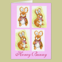 "Honey Bunny" cuddly toy cards