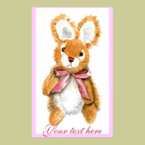 "Honey Bunny" cuddly toy poster posters