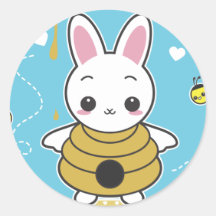 Honey Bunny Round Stickers
