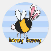 honey bunny round stickers