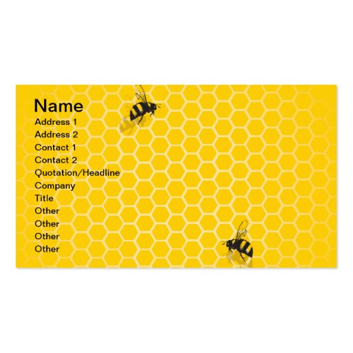Honey Comb Business Card (front side)