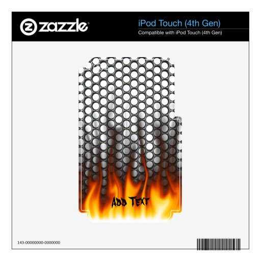 Honey Comb chrome 1 and fire Decals For iPod Touch 4G
