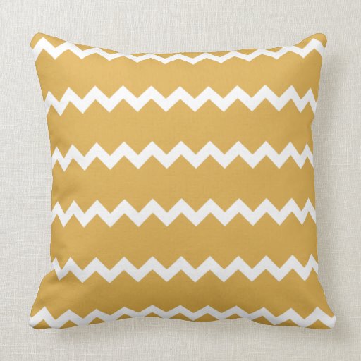 Honey Gold Chevron Pillow Zazzle